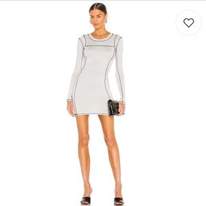 H:OURS CONTRAST STITCH MINI DRESS